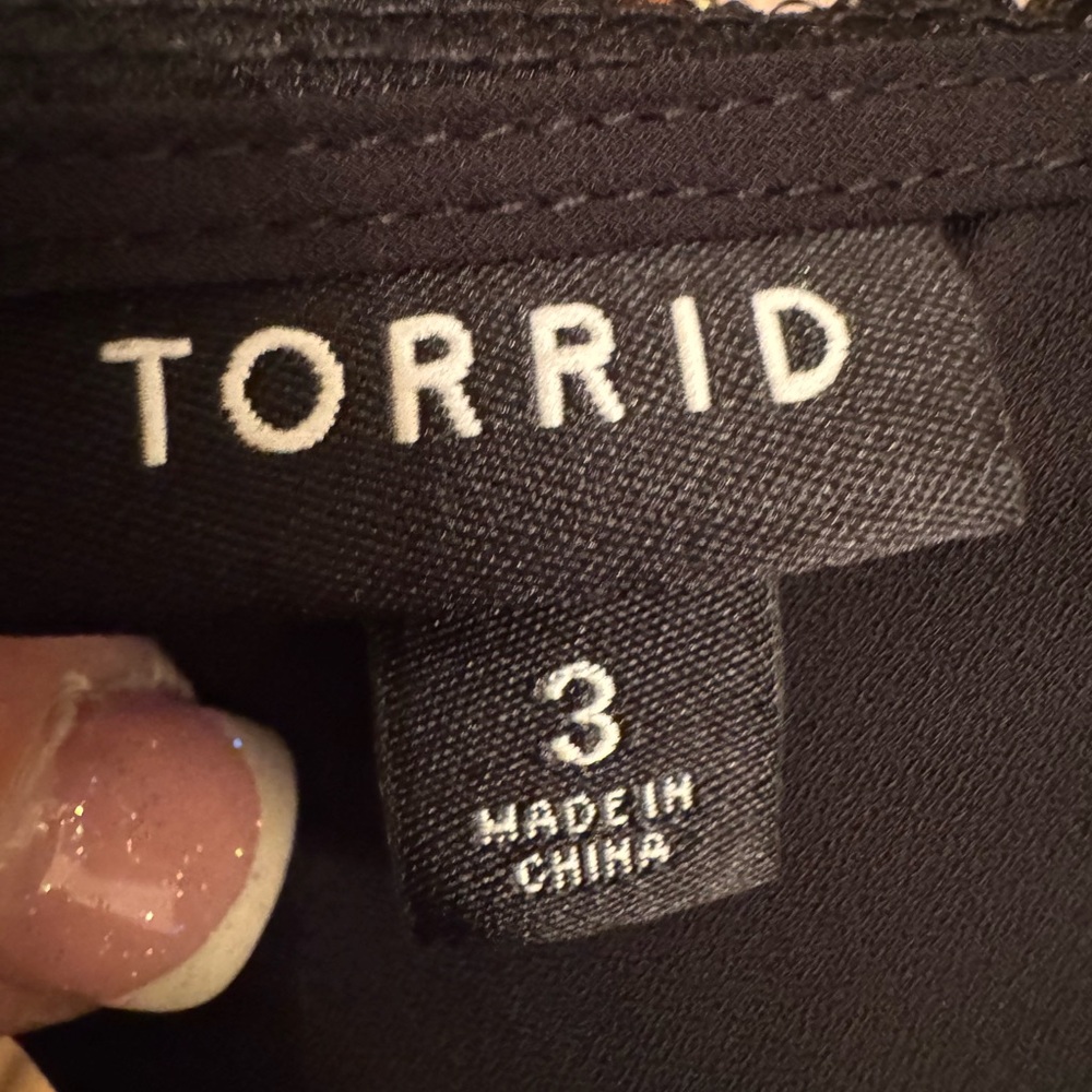 Torrid Black Blouse with Embellished Collar - Picture 4 of 5